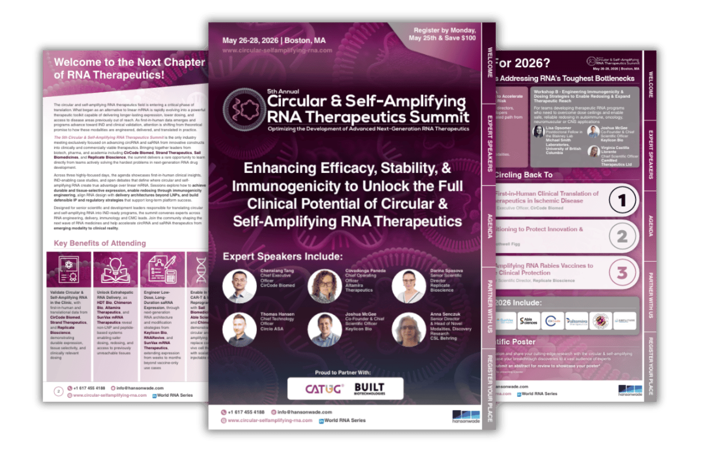 Brochure showcasing SaRNA, Circular RNA and next‑generation RNA therapeutics summit